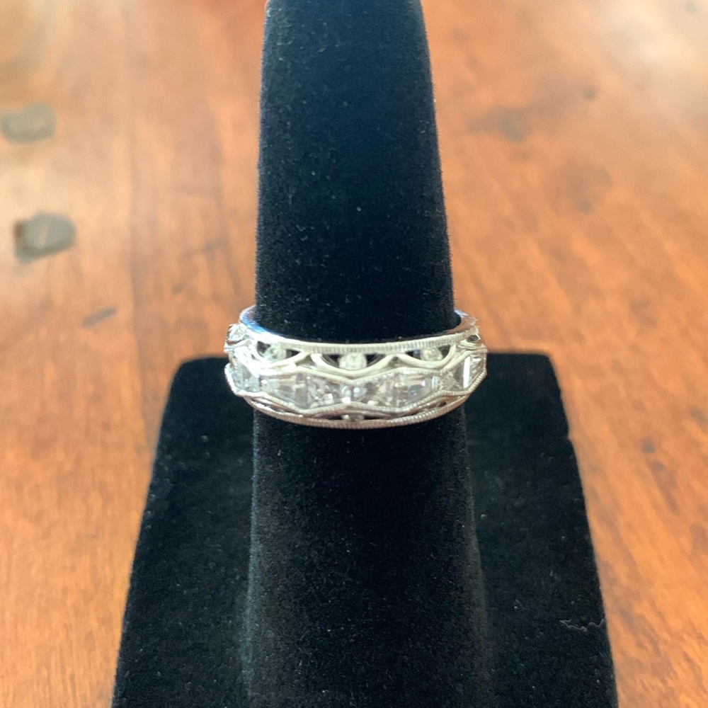 Tacori 925 Sterling Silver and CZ Wedding Band Ring